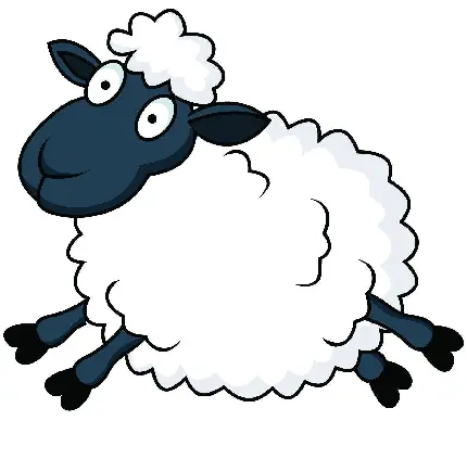 دانلود عکس نقاشی گوسفند ساده در حال پرش با کیفیت بالا