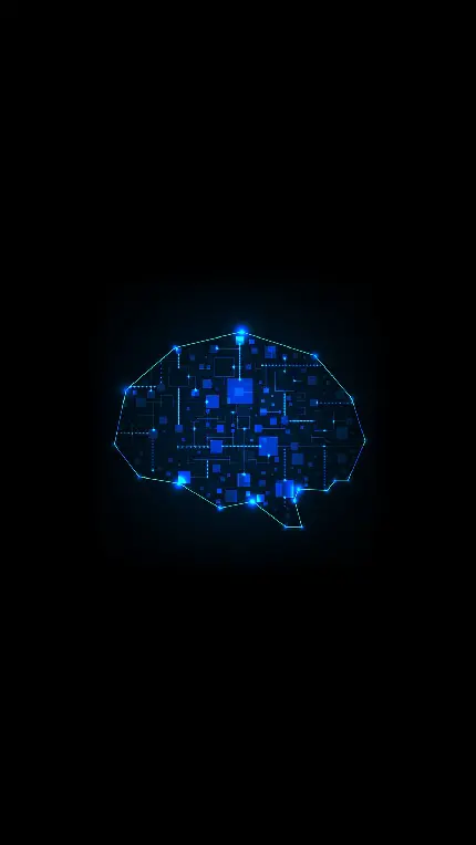 بک گراند مشکی همراه مغز هوش مصنوعی AI