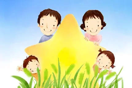 دانلود عکس پروفایل نقاشی با ستاره برای خانوادگی