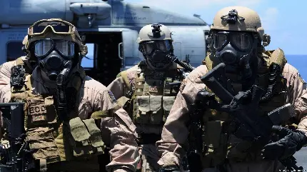 عکس نیروهای ویژه نظامی با ماسک و کلاه خفن