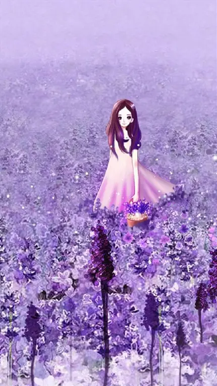 عکس پروفایل دخترک در بین گل‌های اسطوخودوس