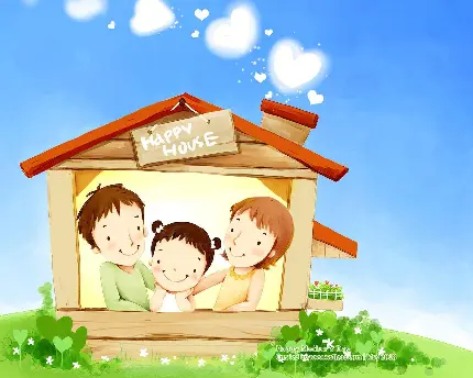 دانلود نقاشی ساده خانوادگی برای بک گراند