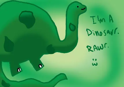 دایناسور سبز رنگ بامزه
