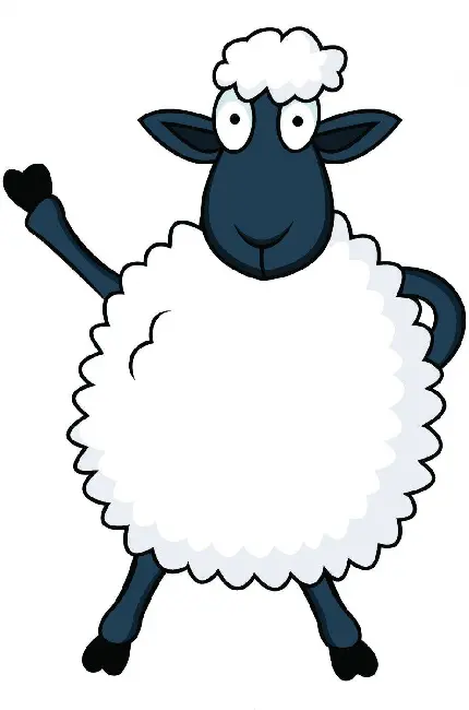 نقاشی گوسفند ایستاده ساده برای رنگ آمیزی