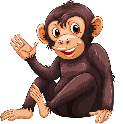 نقاشی بچه شاپانزه کیوت با فرمت png رایگان