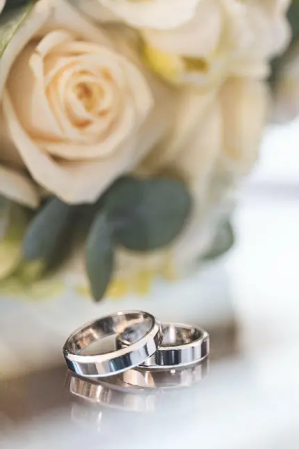نمونه عکس حلقه‌های طلای سفید برای عروس و داماد