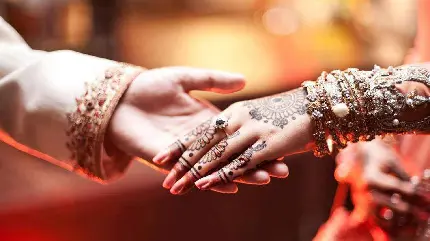 دست های عروسی عروس و داماد هندی