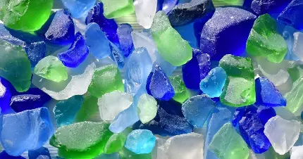 عکس شیشه دریایی صیقلی آبی و سبز با کیفیت بالا و رایگان