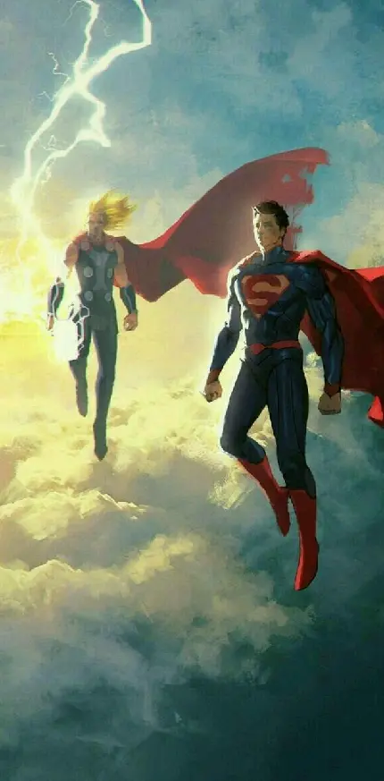 تصویر زمینه گوشی اندروید از ثور در مقابل سوپرمن