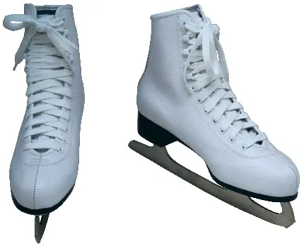 عکس کفش سفید هاکی روی یخ با کیفیت بالا