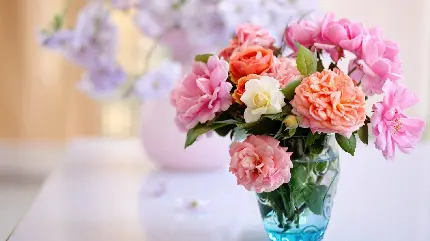 عکس گلدان گل‌های بهاری با کیفیت hd