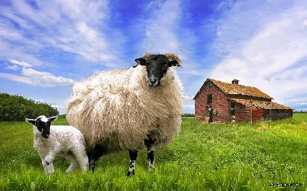 عکس گوسفندهای مزرعه برای تصویر زمینه کامپیوتر