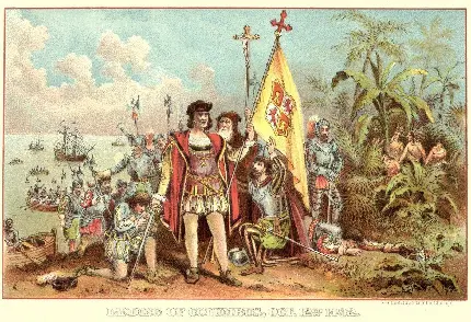 عکس نقاشی کریستف کلمب همراه یاران وفادار خود
