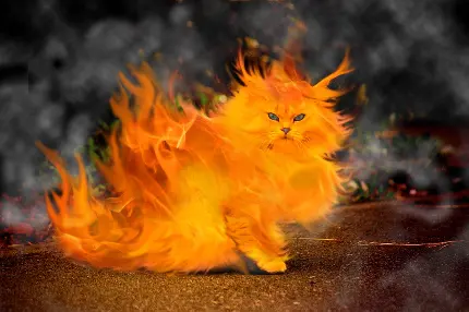 تصویر گربه آتشین عنصری