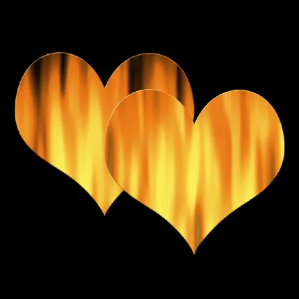 عکس دو قلب آتشین و عاشقانه در کنار هم