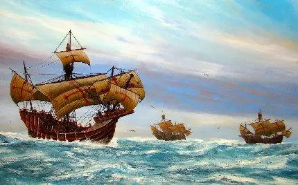 کریستف کلمب کاشف دریاهای مواجی در اقیانوس