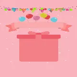 چاپ قاب موبایل و گوشی تصویر پس زمینه کارت تولد به شکل کادو و بادکنک