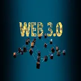 چاپ قاب موبایل و گوشی دانلود عکس وب 3 به انگلیسی WEB3.0 با پس زمینه آبی 