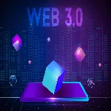 چاپ قاب موبایل و گوشی تصویر زمینه بنفش صورتی WEB3 0 وب 3 و مکعب های معلق
