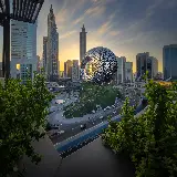 چاپ قاب موبایل و گوشی تصویر موزه آینده دبی با ساختار و شکل منحنی