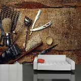 چاپ قاب موبایل و گوشی چاپ عکس ابزار کار آرایشگاری روی دیوار با کیفیت بالا